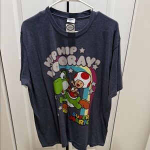 Super Mario Men Graphic Tee with Yoshi & Toad - Navy